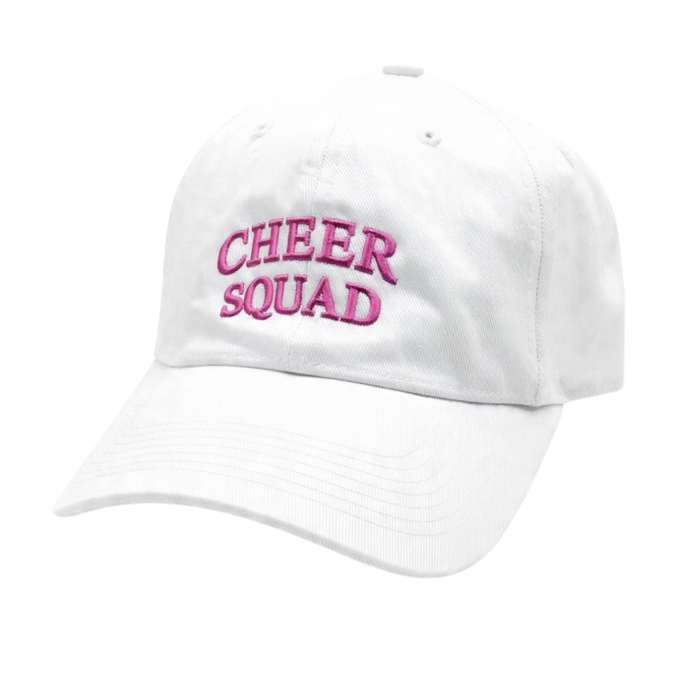 Cheer Squad Baseball Hat- White