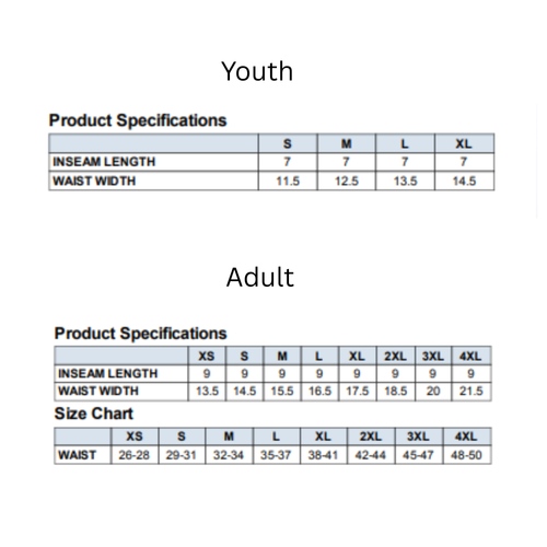 Adult & Youth Performance Shorts